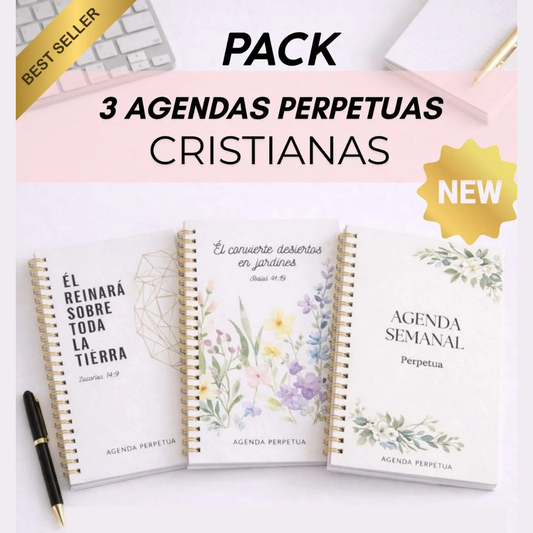 🌸 Pack 3 Agendas Cristianas ✨